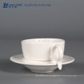 Hot sale white bone china xícara de café e saucers Custom Impresso bonito cerâmica chá xícaras e Saucers